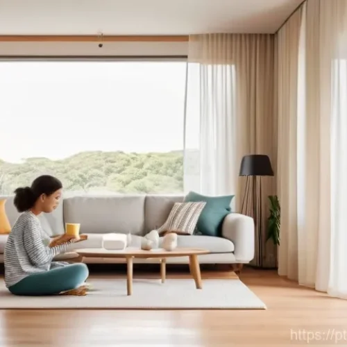 미디어기술사와 스마트홈 기술 - **Prompt 1: The Seamless Morning Ritual**
    A bright, modern Brazilian living room bathed in the s...