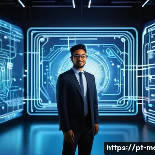 미디어기술사와 저작권 관리 - A professional, friendly media technology specialist, a person of diverse ethnicity, standing confid...